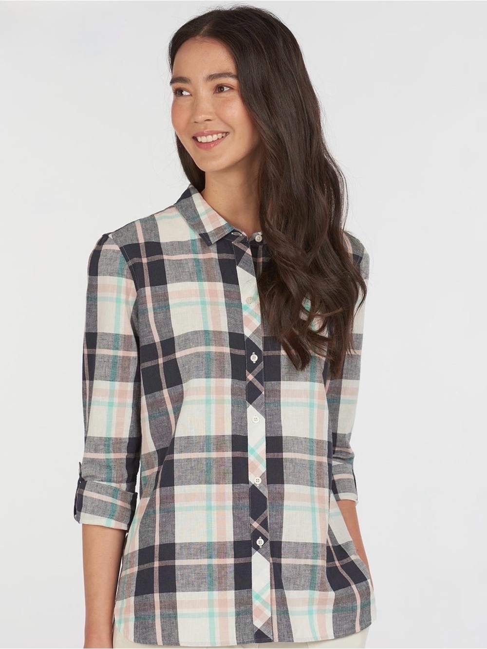 Barbour Womens Seaglow Checked Shirt, Navy Multi